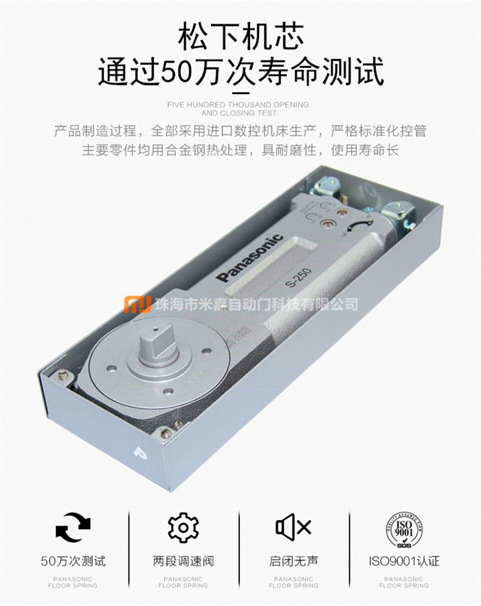 Panasonic無框玻璃門地彈簧通用型有框門S-250